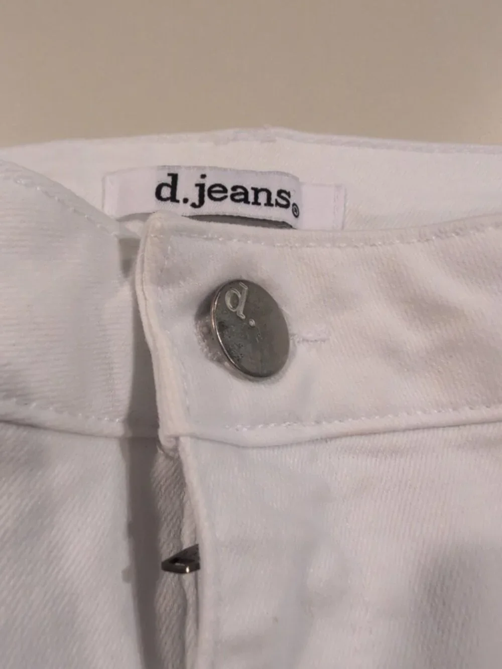 d.jeans Pants Women's Sz 10 White Straight Leg Chino Solid Pocketed - Picture 2 of 9